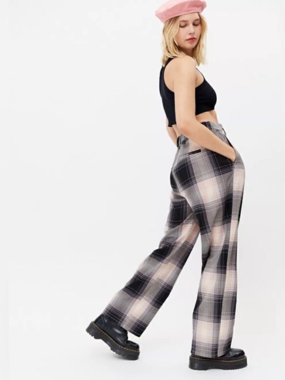 NWT Urban Outfitters UO Plaid Helena Trouser Pants Size S